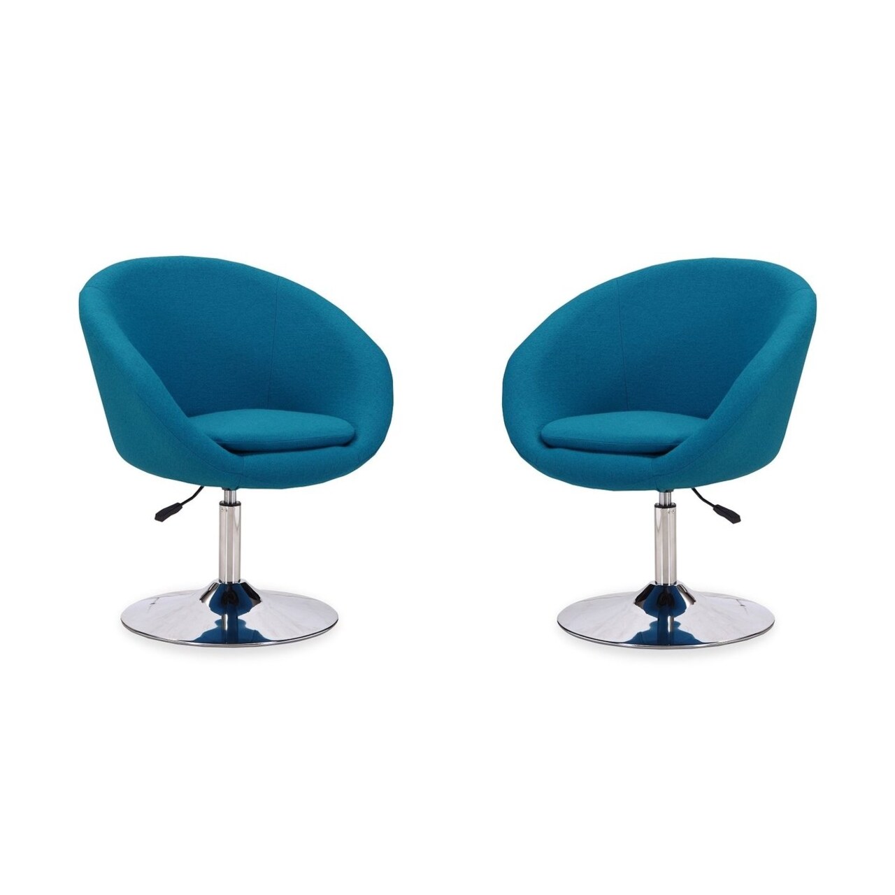 Manhattan Comfort Hopper Black and Polished Chrome Faux Leather Adjustable Height Chair (Set of 2)